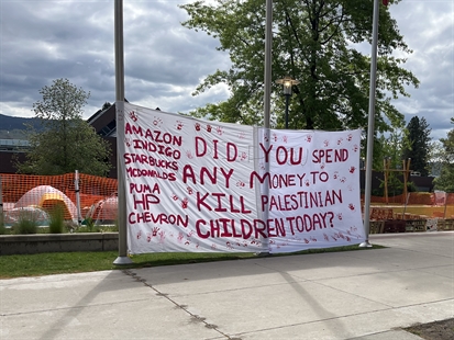 Pro-Palestine activists set up camp at UBCO | iNFOnews.ca
