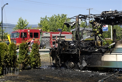 Parked RV catches fire in Kelowna | iNFOnews.ca