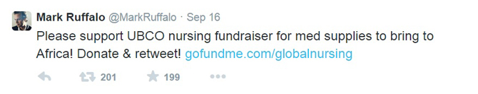 A Hollywood superhero just tweeted about this UBCO fundraiser | iNFOnews.ca A Hollywood superhero just tweeted about this UBCO fundraiser | iNFOnews.ca