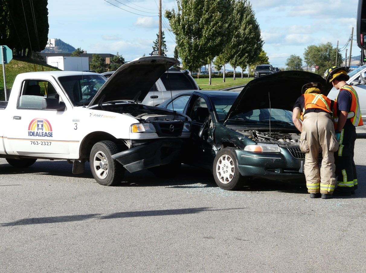 Pickup versus sedan at Sexsmith and Old Vernon Road | iNFOnews.ca