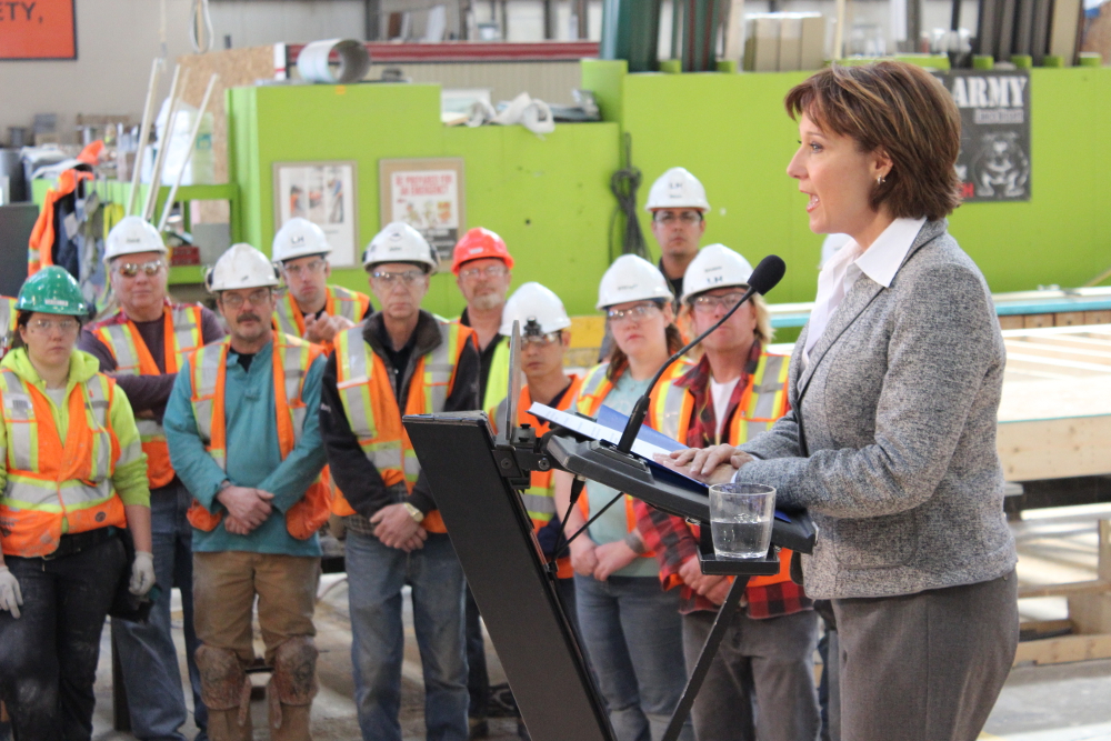 Ghost of hospital expansion haunts premier after modular home plant tour | iNFOnews.ca