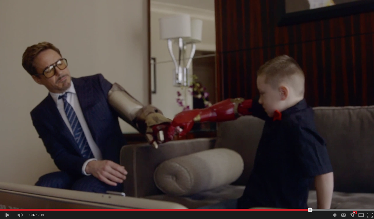 Robert Downey Jr. delivers Iron Man bionic arm to kid | iNFOnews.ca