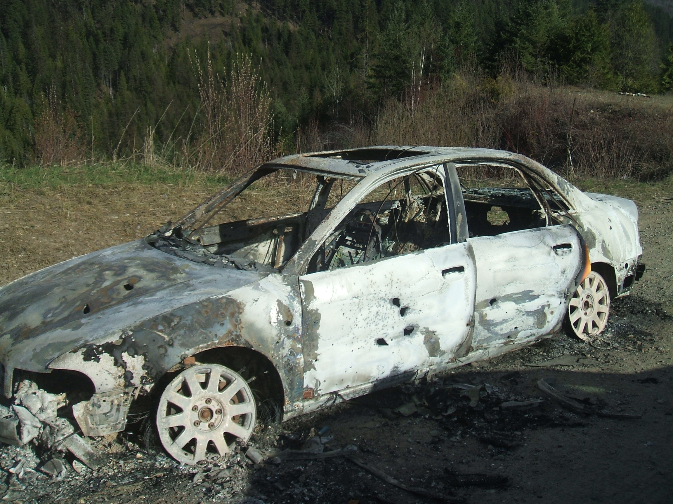 Stolen Lumby vehicle found scorched and shot up | iNFOnews.ca