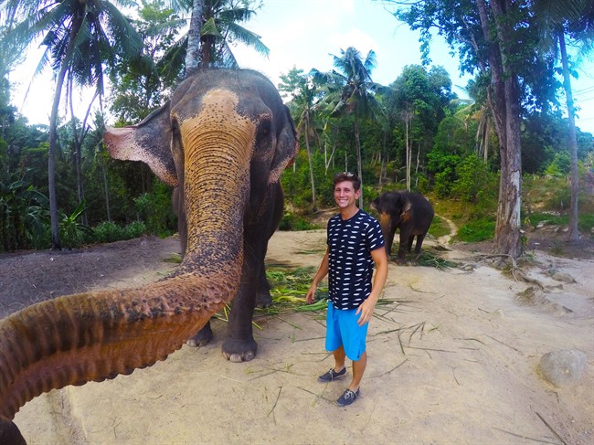 B.C. man's elephant selfie in Thailand garners worldwide attention | iNFOnews.ca