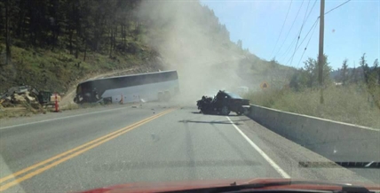 One person is dead, dozens injured after bus crash on Highway 1 near Chase | iNFOnews.ca One person is dead, dozens injured after bus crash on Highway 1 near Chase | iNFOnews.ca