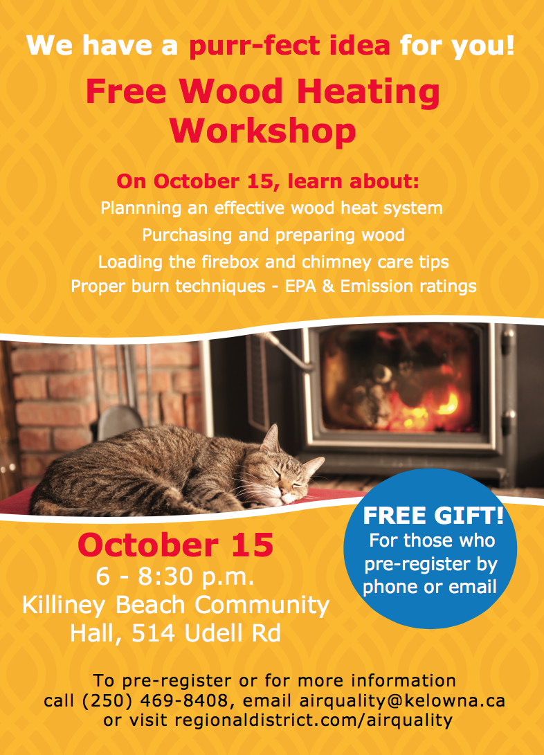 Free wood heating workshop for North Westside Road residents | iNFOnews.ca