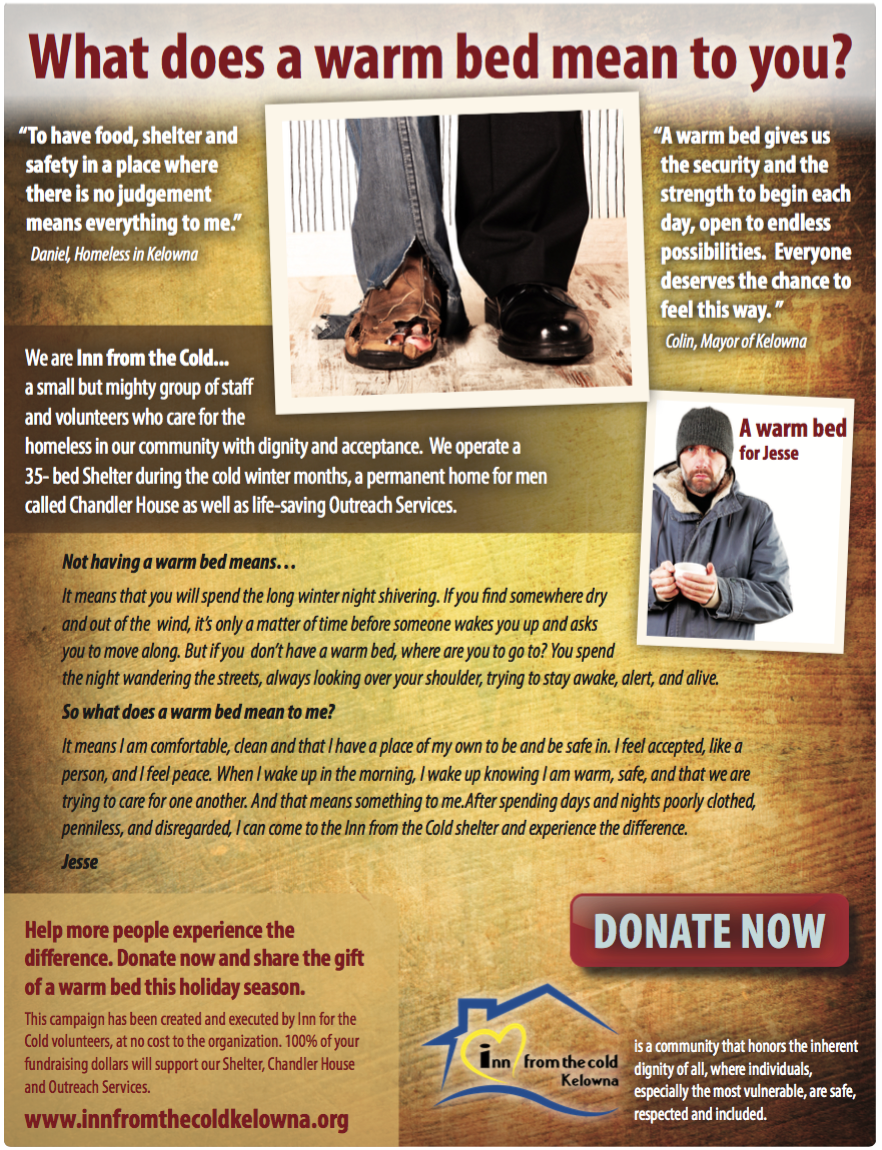 Inn From the Cold Kelowna kicks off Christmas campaign | iNFOnews.ca