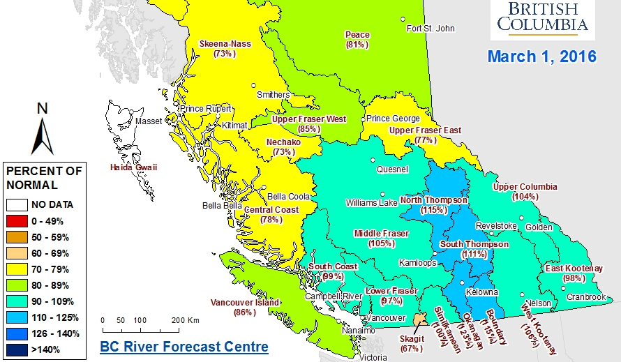 Southern Interior leads province in snowpack levels | iNFOnews.ca