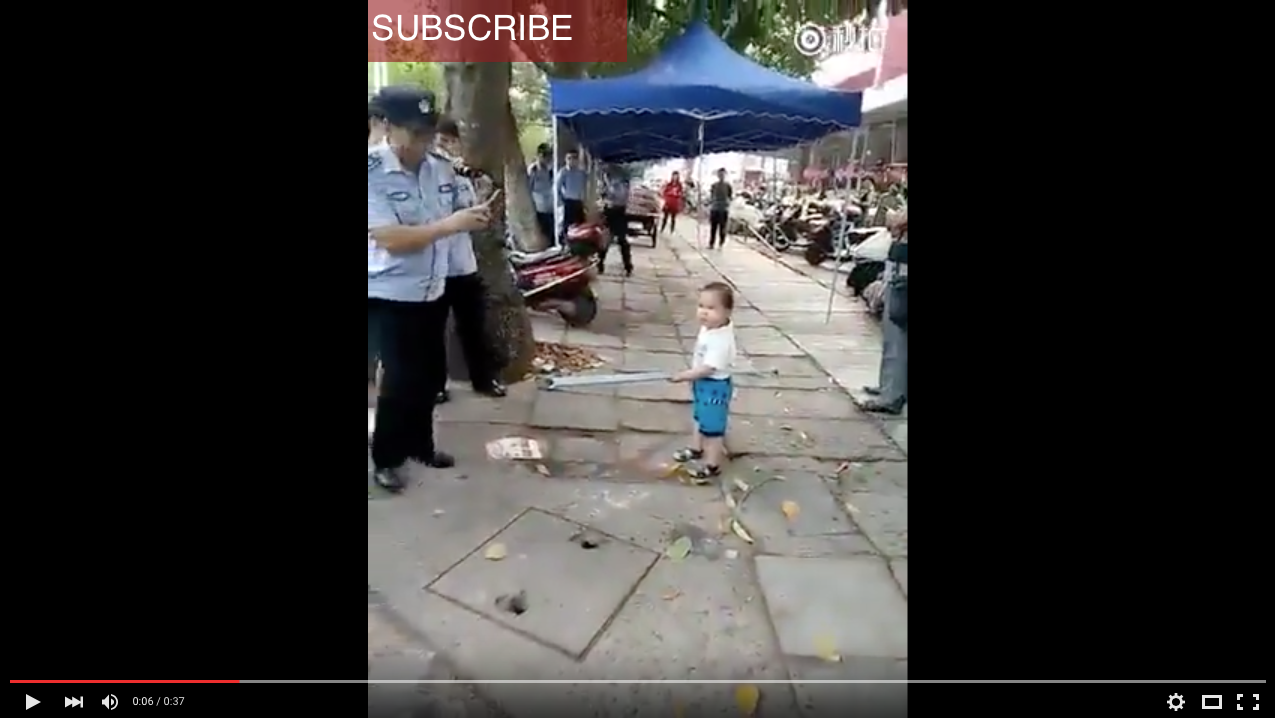 TRENDING NOW: Adorable Chinese toddler defends grandma from police | iNFOnews.ca