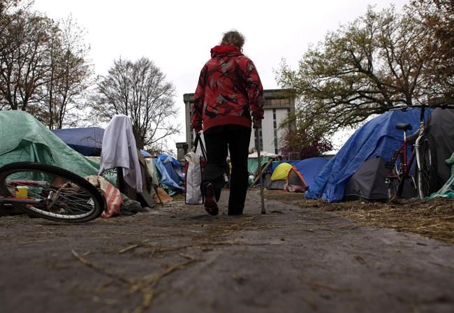 Running water, flushing toilet coming to Victoria tent city homeless camp | iNFOnews.ca