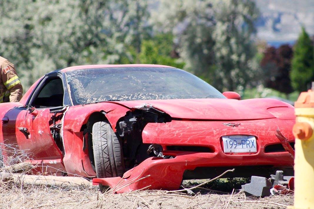 Corvette hits hydrant, utility pole in Penticton | iNFOnews.ca Corvette hits hydrant, utility pole in Penticton | iNFOnews.ca