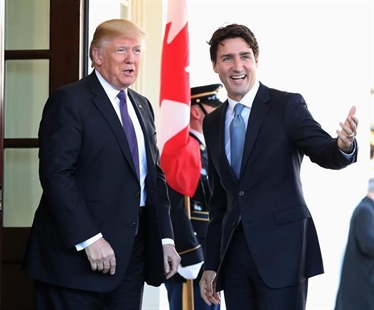 Trump, Trudeau shake hands in first face-to-face meeting at White House | iNFOnews.ca