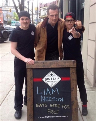 Actor Liam Neeson taken by B.C. sandwich shop's promise of free food | iNFOnews.ca Actor Liam Neeson taken by B.C. sandwich shop's promise of free food | iNFOnews.ca