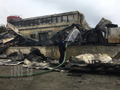 Extensive damage after fire rips through building at Kamloops dairy farm | iNFOnews.ca