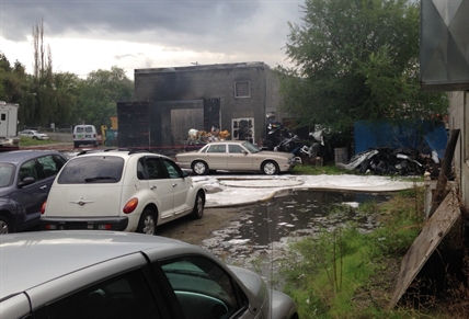 Fire erupts at auto body shop in north end | iNFOnews.ca