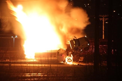 Fire is out after tanker truck and rail car collide in Port Coquitlam, B.C. | iNFOnews.ca Fire is out after tanker truck and rail car collide in Port Coquitlam, B.C. | iNFOnews.ca