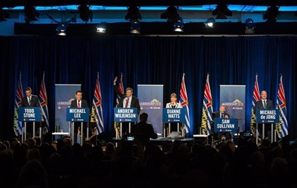 Tempers flare as old, new B.C. Liberal leadership candidates debate | iNFOnews.ca