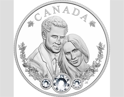 Commemorative royal wedding coin features crystals, maple leaves | iNFOnews.ca