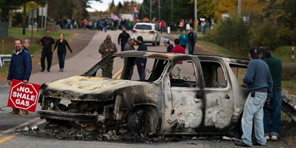 Anti-fracking protesters threaten reporter, seize news vehicle and camera | iNFOnews.ca Anti-fracking protesters threaten reporter, seize news vehicle and camera | iNFOnews.ca
