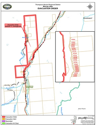 Evacuation alert upgraded to order for Juliet Creek/Murray Lake Wildfire | iNFOnews.ca