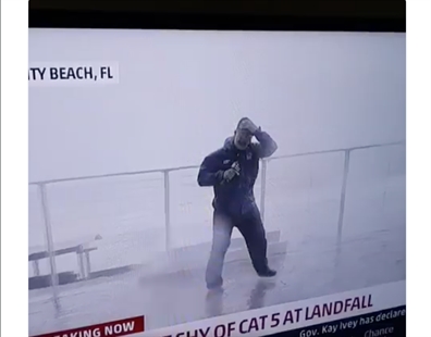 TRENDING NOW: TV reporter covering Hurricane Michael almost impaled by flying 2x4 | iNFOnews.ca