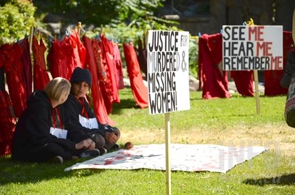 Red dresses hang in Vernon for Murdered and Missing Women Inquiry | iNFOnews.ca
