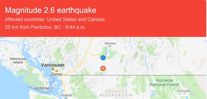 Did you feel that? Small earthquake hits the South Okanagan | iNFOnews.ca Did you feel that? Small earthquake hits the South Okanagan | iNFOnews.ca