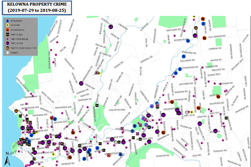 Check out where most property crimes are committed in the Central Okanagan | iNFOnews.ca