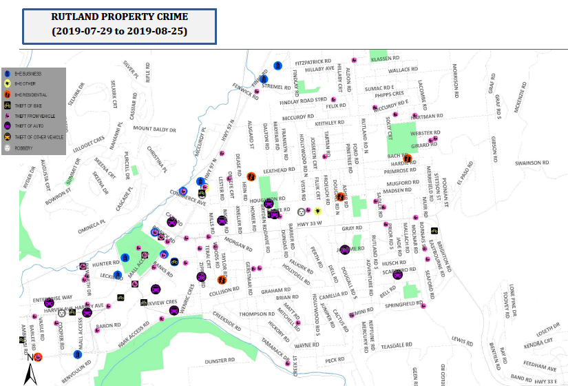 Check out where most property crimes are committed in the Central Okanagan | iNFOnews.ca