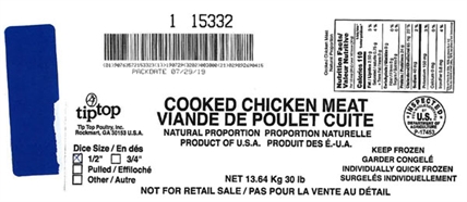 Diced, cooked chicken recalled due to possible Listeria contamination | iNFOnews.ca