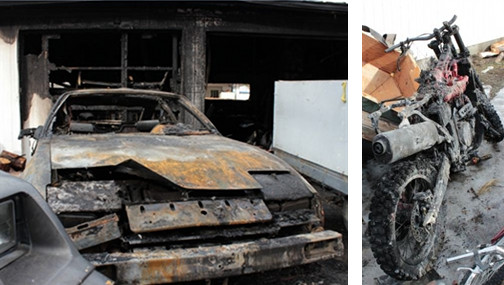 Vehicle fire guts garage, burns equipment at Duncan Avenue East home | iNFOnews.ca