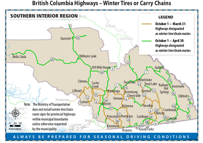 Heading out? You'll need snow tires on most B.C. highways starting today | iNFOnews.ca