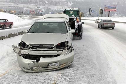Car slides into flat bed in West Kelowna | iNFOnews.ca Car slides into flat bed in West Kelowna | iNFOnews.ca