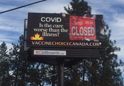 Anti-COVID vaccine billboard in West Kelowna sowed doubt and fear, says regulator | iNFOnews.ca