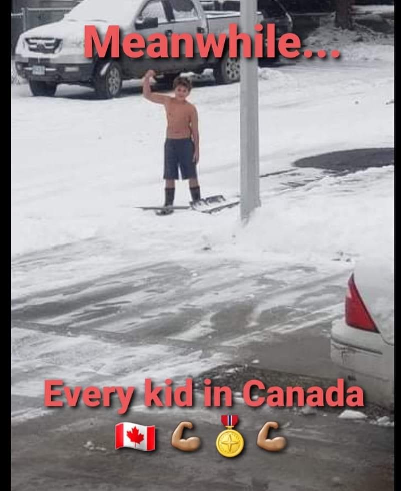 Vernon youth becomes classic Canadian meme after shovelling driveway wearing only shorts and boots | iNFOnews.ca
