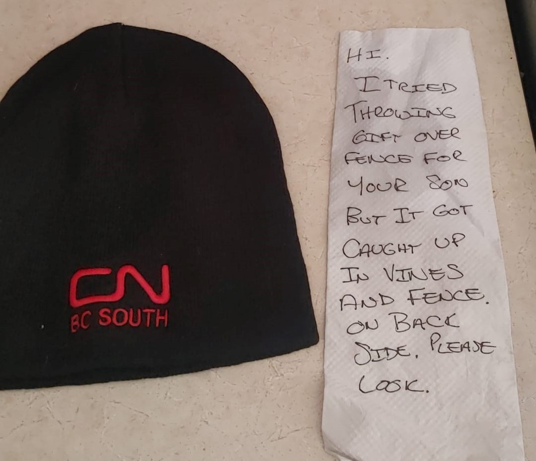 Kamloops boy gets special birthday surprise tossed from CN train | iNFOnews.ca