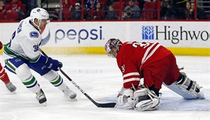 Ryan Miller's 2nd straight shutout, big 2nd period help Canucks beat Hurricanes 3-0 | iNFOnews.ca CP31510996