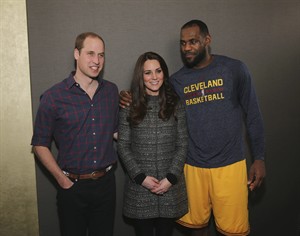 King James commits a personal foul by touching the shoulder of the future Queen of England | iNFOnews.ca CP31056162