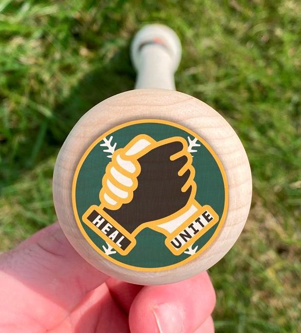 Hall of Famer Larkin's post-season bat labels promote healing | iNFOnews.ca Hall of Famer Larkin's post-season bat labels promote healing | iNFOnews.ca