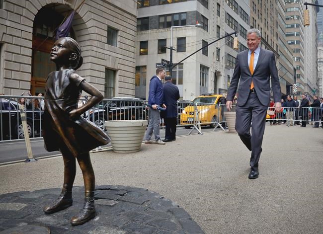 'Fearless Girl' statue opposite bull stays through February | iNFOnews.ca 'Fearless Girl' statue opposite bull stays through February | iNFOnews.ca
