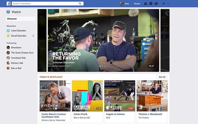 Facebook envisions Watch feature as TV for social media | iNFOnews.ca