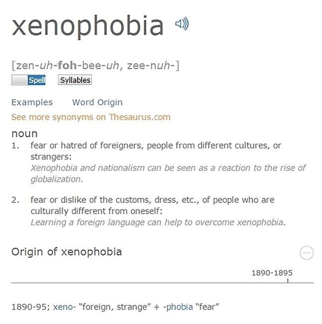 Dictionary.com's word of the year is 'xenophobia' | iNFOnews.ca