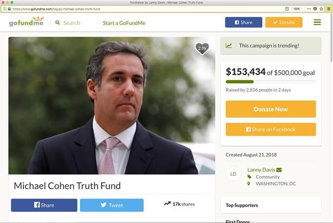 Michael Cohen sets up GoFundMe page for legal costs | iNFOnews.ca