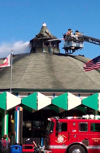 Carousel roof catches fire at amusement park; no injuries | iNFOnews.ca