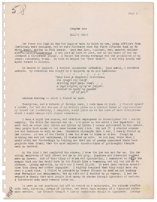 Alcoholics Anonymous sues for return of 12-step manuscript | iNFOnews.ca