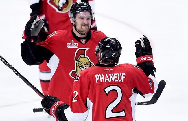 Phaneuf scores winner in overtime as Senators even series with Game 2 win | iNFOnews.ca Phaneuf scores winner in overtime as Senators even series with Game 2 win | iNFOnews.ca