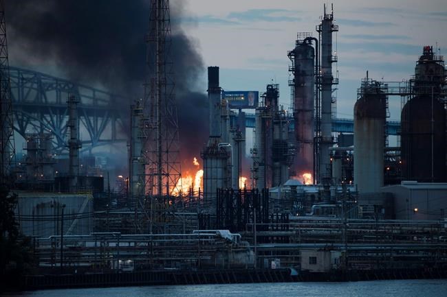Small fire still burning at site of oil refinery explosions | iNFOnews.ca