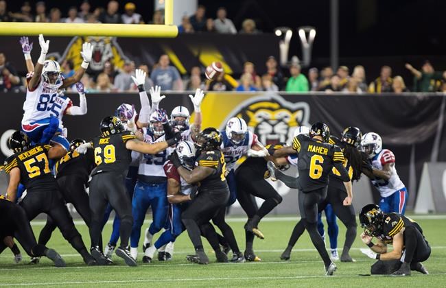 Brett Maher kicks winning boot, Tiger-Cats beat Alouettes 20-17 | iNFOnews.ca