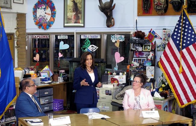 The Latest: Harris would ban assault weapons, kill Yucca Mt. | iNFOnews.ca