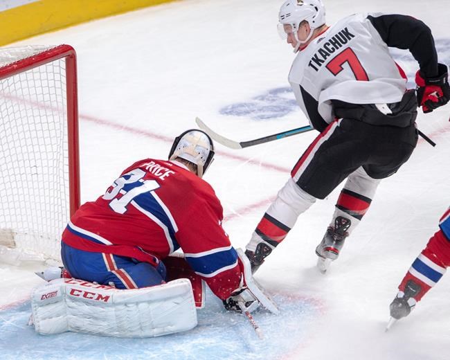 Brady Tkachuk scores overtime winner as Senators edge Canadiens 2-1 | iNFOnews.ca